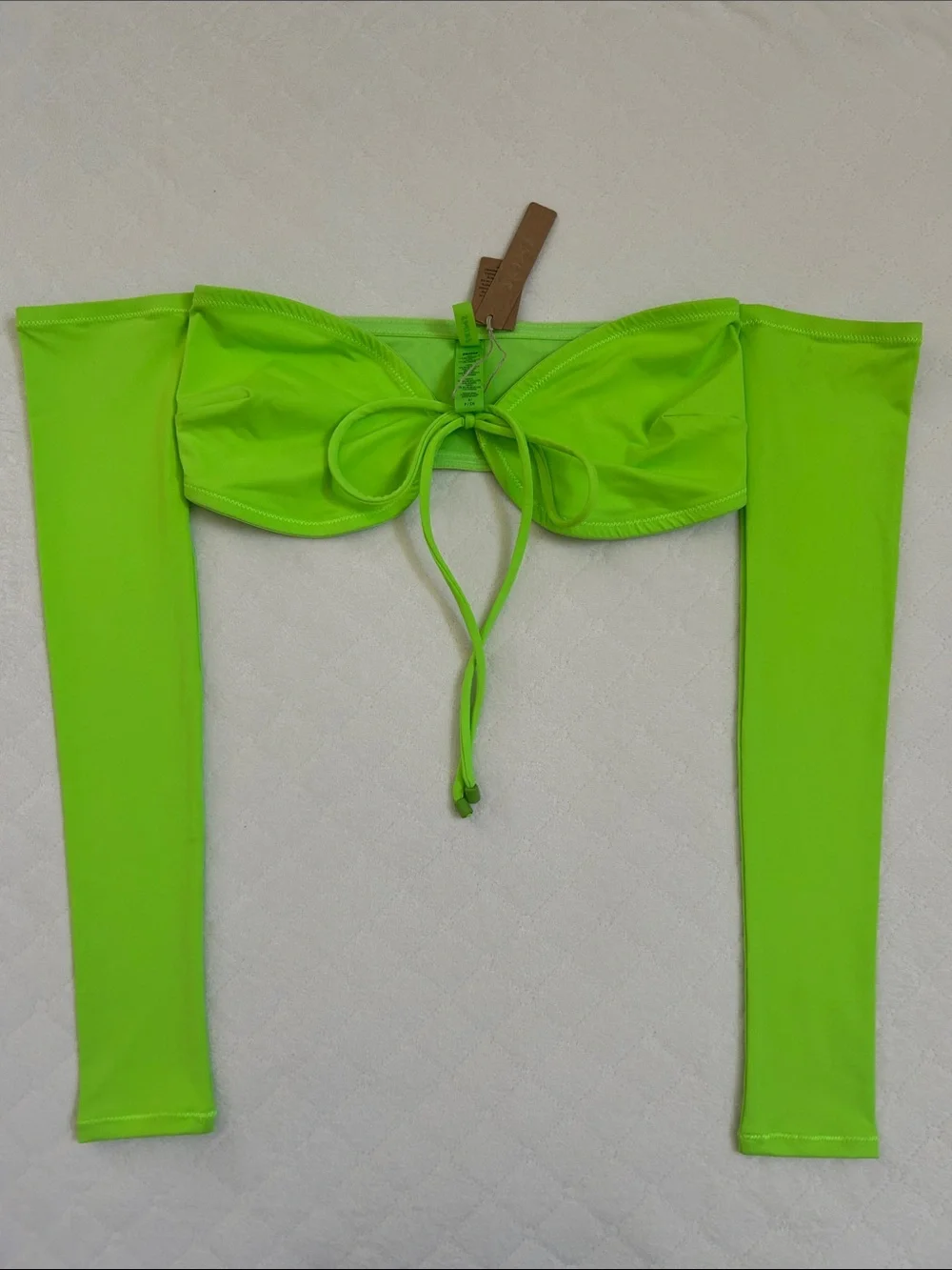 SKIMS | Long Sleeve Neon Green Bikini Top | S